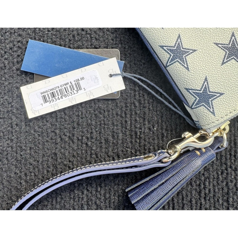 Dooney & Bourke NFL Dallas Cowboys Slim Wristlet Wallet NWT Gray Blue - Picture 7 of 11